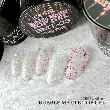 ICE GEL A BLACK Bubble Matte Top Gel 01 Cowzy Silver 3g