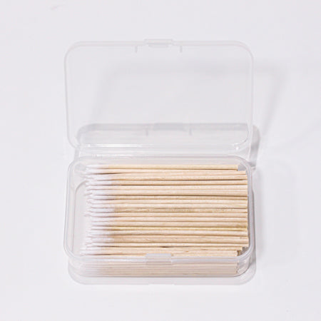 SHAREYDVA Wood Stick with Cotton 180 Pieces with Case