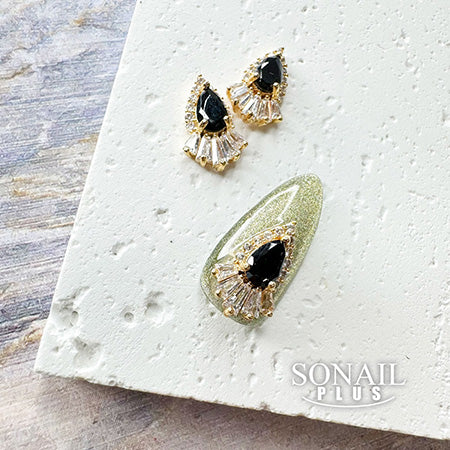 SONAIL PLUS LAPISRAVI Select Rhinestone Frame Drop StoneBlack FY001298 2P