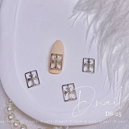 D.nail Jewelry Bijou Parts DS-25 Cross Square 2P