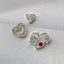 SHAREYDVA Heart Assortment Silver 3P (3 types x 1 each)