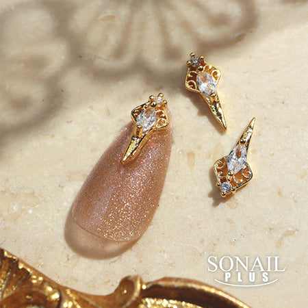 SONAIL PLUS LAPISRAVI Select Pointed Oval Mini Crystal Gold Parts FY001588 2P