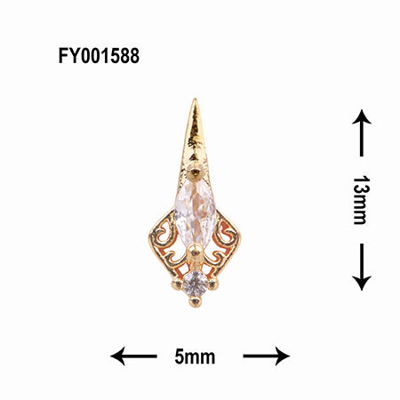 SONAIL PLUS LAPISRAVI Select Pointed Oval Mini Crystal Gold Parts FY001588 2P