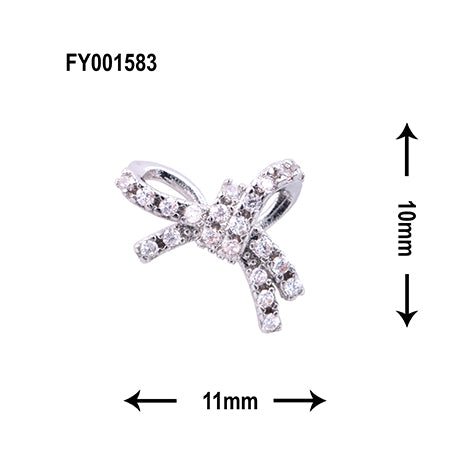 SONAIL Asymmetrical Volume Bijou Ribbon Silver FY001583 2P