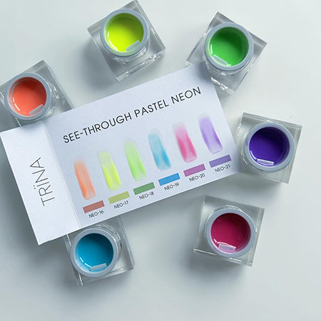 TRINA Color Gel See-through Pastel Neon Set 2.6g Each