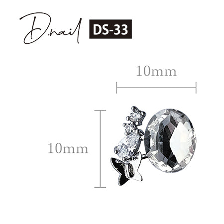 D.nail Jewelry Bijou Parts DS-33 Crystal Mini Butterfly 2P