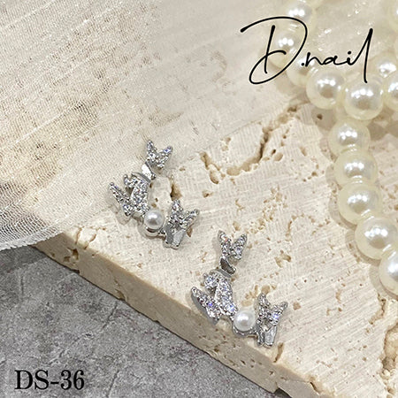 D.nail Jewelry Bijou Parts DS-36 Triple Butterfly 2P