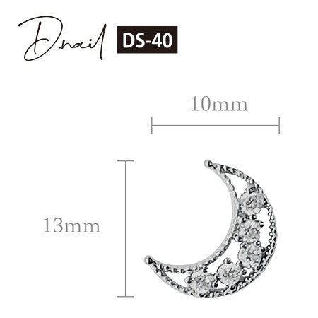 D.nail Jewelry Bijou Parts DS-40 Crystal Moon 2P