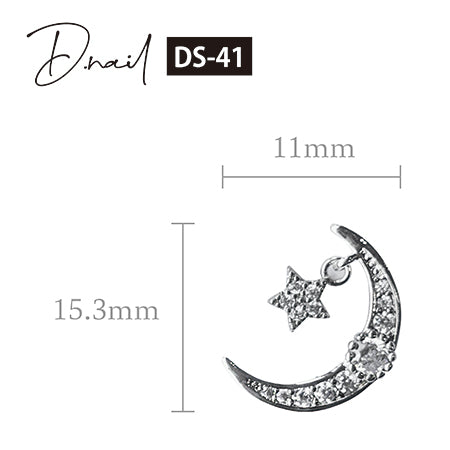 D.nail Jewelry Bijou Parts DS-41 Moon Star Light 2P