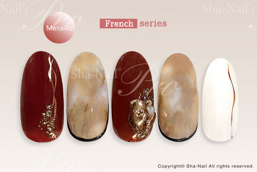 Sha-Nail Plus French Random Vertical Line  FR-RRV02 Whiskey Brown