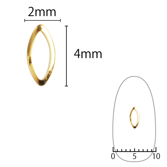 SHAREYDVA Mini-Leaf Inside Cutout Gold 2x4mm 50p