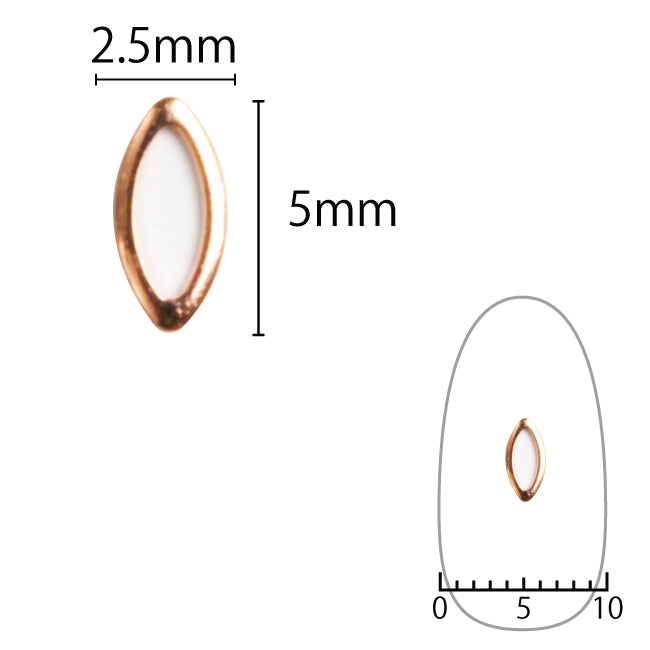 SHAREYDVA Leaf Blank Pink Gold 2.5x5mm 50p