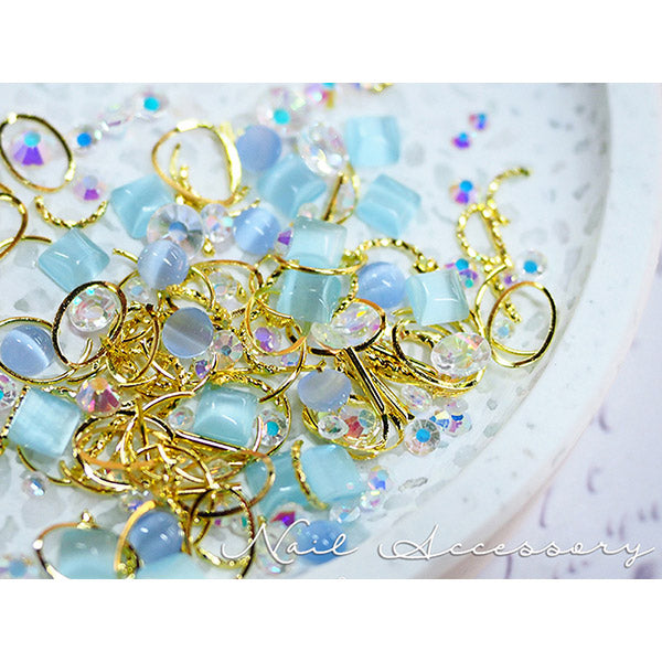 Nail Accessories Catstone & Parts MIX  Light Blue  Limited