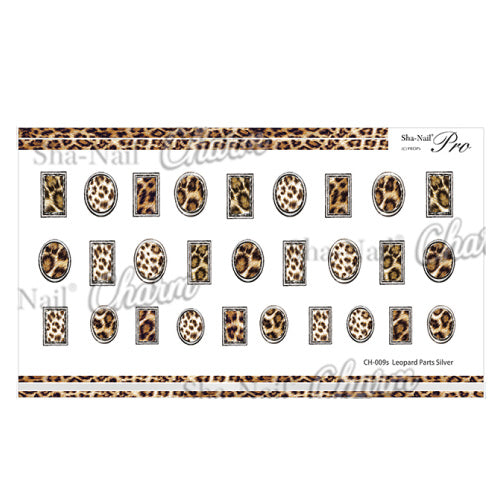 Copy Nail Charm  Leopard Parts Silver