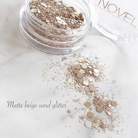 NOVEL ◆ Matte beige sand glitter