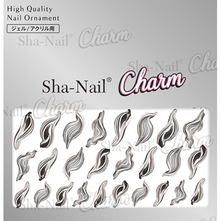 Sha- Nail Charm  CH-KA02 Kanae Metal Drops Silver