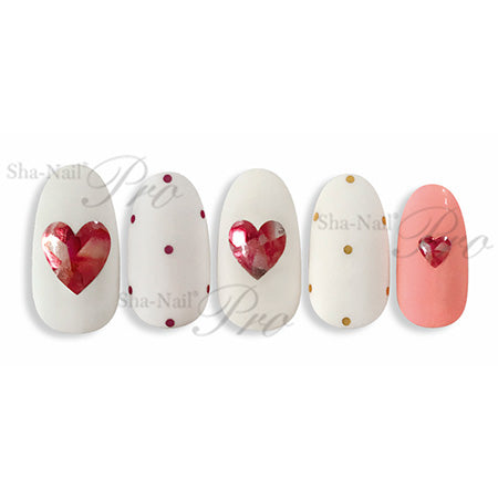 Sha Nail Charm   CH-018r Romantic Heart Shine Red