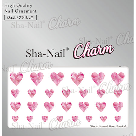 Sha Nail Charm  CH-018p Romantic Heart Shine Pink　