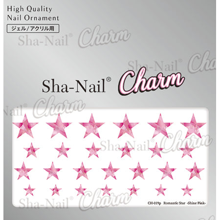 Sha Nail Charm  CH-019p  Romantic Star Shine Pink