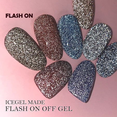 ICE GEL A BLACK On-Off Gel  1204 Flash Silver  3g