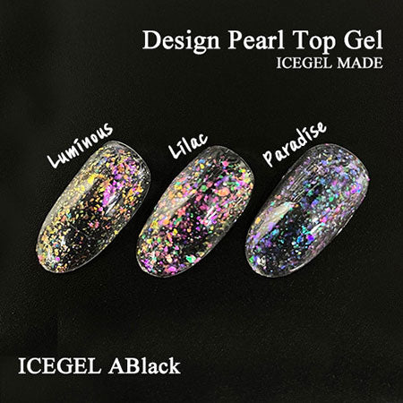 ICE GEL A BLACK Pearl Top Gel  Luminous 3g