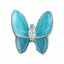 MATIERE Silver frame butterfly parts  Blue 2p