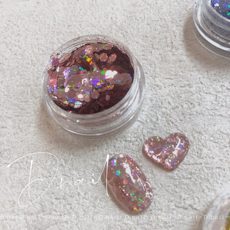 + D D.Nail Glitter Holo Flake Pink