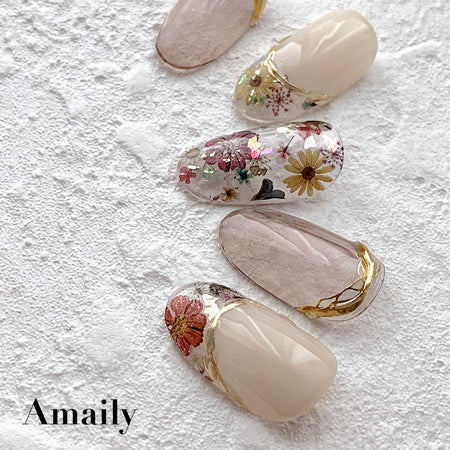 Amaily Nail Stickers  No. 1-33 Pressed flower (antique)