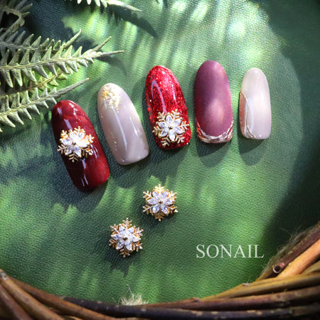 SONAIL Snow Crystal Bicolor Winter Deco Parts  FY000197 2P