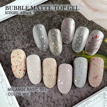 ICE GEL A BLACK Bubble Mat Top Gel 5 color set