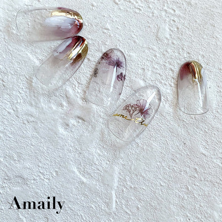 Amaily Nail Sticker  No. 1-34 see-through flower