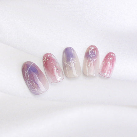 SHAREYDVA Nail Sticker Flower White