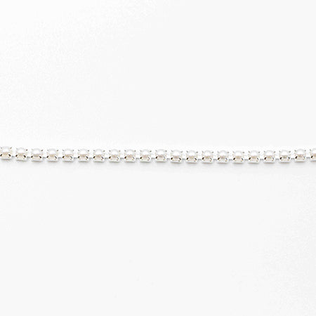 MATIERE Silver Rhinestone Chain Pearl 2mm