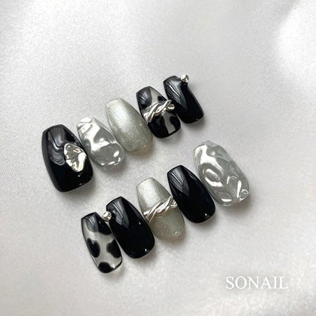 SONAIL Vine Cross Waveline Accent Parts Sliver 5p