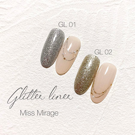 Miss Mirage Soak Off Gel Glitter Liner GL02 Sun Glitter 2.5G