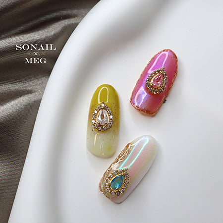 SONAIL x MEG Happy Tears Drop Stone Parts Pink 2p