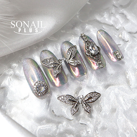 SONAIL PLUS Yamazaki Select Butterfly Wing Bijou Crystal Diamond Silver FY000454 2P