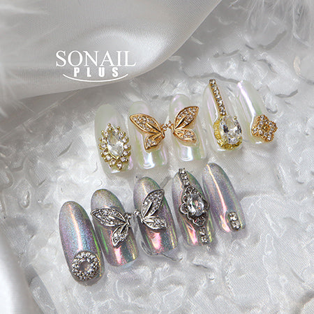 SONAIL PLUS Yamazaki Select Butterfly Wing Bijou Crystal Diamond Silver FY000454 2P