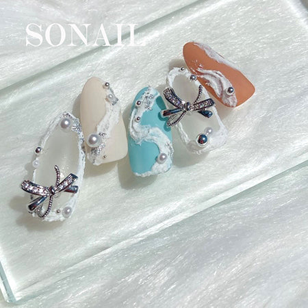 SONAIL Fake Yard Metallic Ribbon Silver FY000333 2P