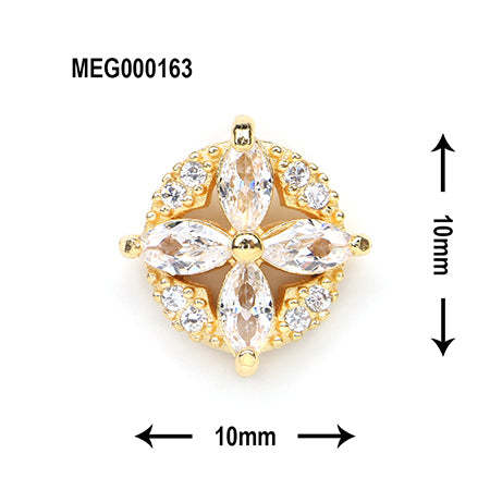 SONAIL x MEG Bijou Ring Crystal Flower Deco Parts  MEG000163 2P