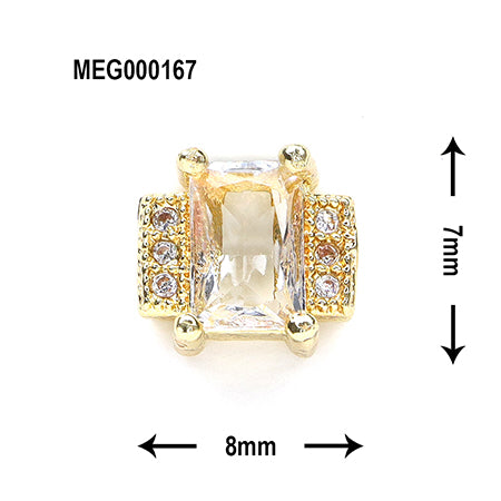 SONAIL x MEG Side Bijou Square Glass Stone Crystal MEG000167 2P