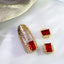 SONAIL x MEG Side Bijou Square Glass Stone Red MEG000168 2P