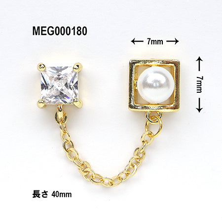 SONAIL x MEG Gold Chain Antique Charm Decorate MEG000180 2P