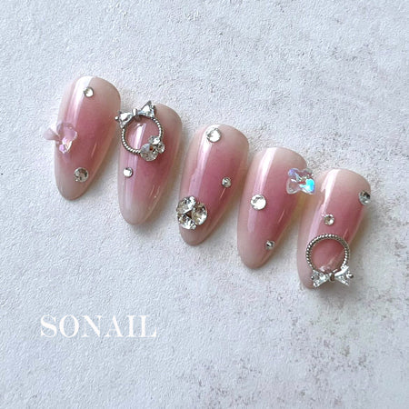 SONAIL Double Stone Ring Motif Silver FY000345 2P