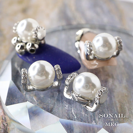 SONAIL×MEG Classical Intelligence White Pearl Silver MEG000213 2P