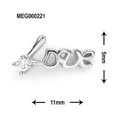 SONAIL×MEG One Point Bijou Love Cursive Silver MEG000221 2P