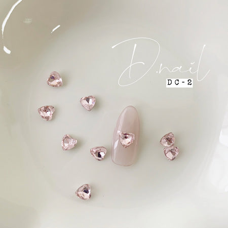 D.nail Decoration Stone DC-02 Heart Pink M 6x6mm 10P