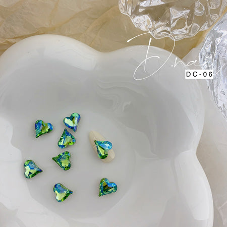 D.nail Decoration Stone DC-06 Heart Green 12x12mm 2P