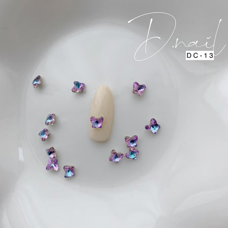 D.nail Decoration Stone DC-13 Butterfly Purple Blue 5×5mm 10P