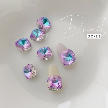 D.nail Decoration Stone  DC-23 Square Purple Blue 12x12mm 2P